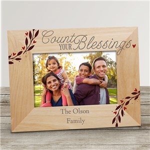 Personalized Count Your Blessings Wooden Picture Frame | Personalized Picture Frames