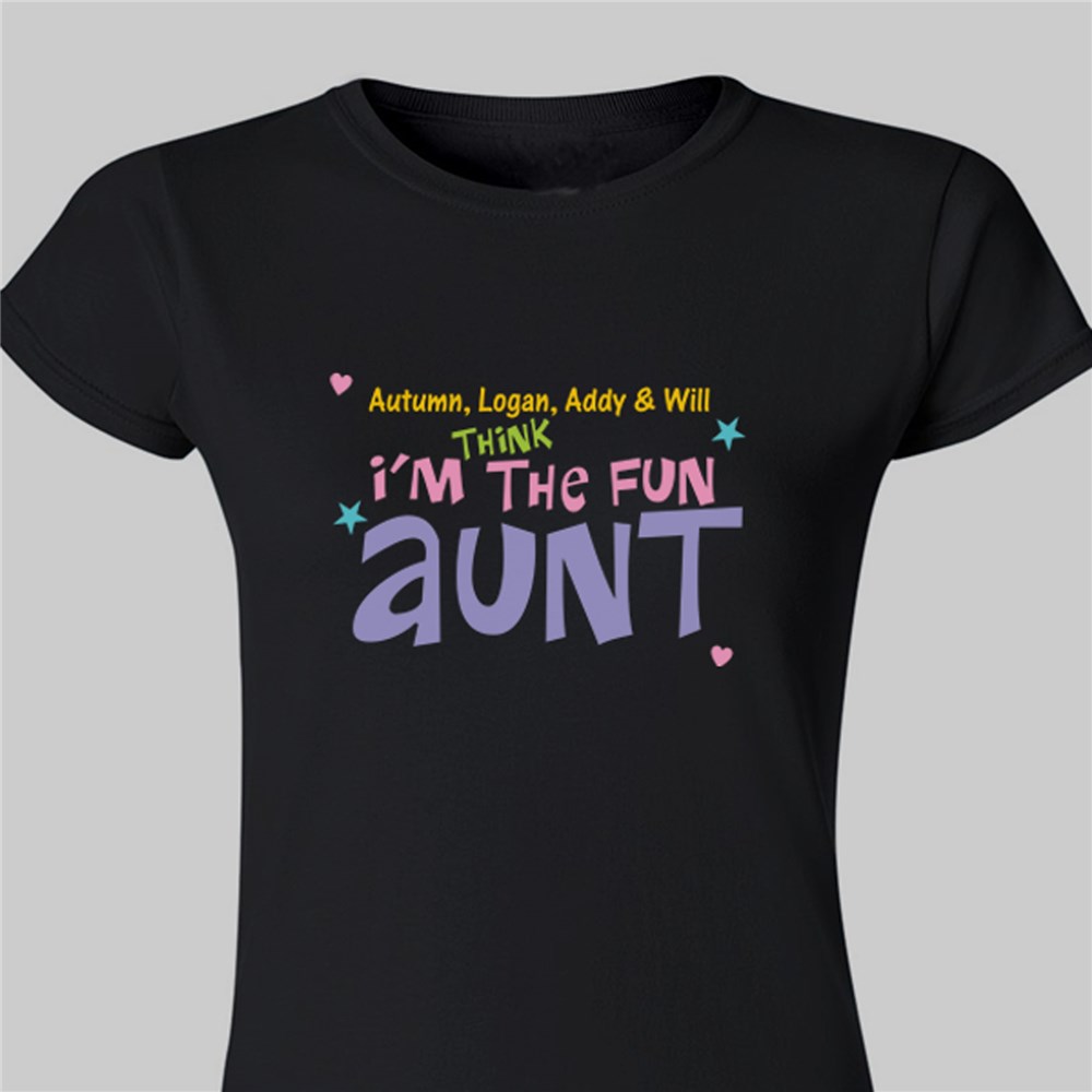 Personalized Fun Aunt Ladies Fitted T-Shirt | Personalized Aunt Gifts