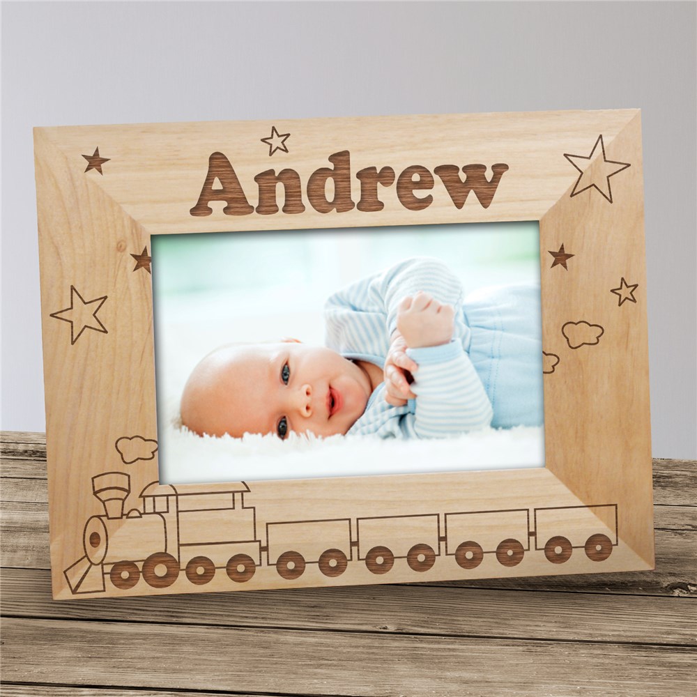 Personalized Wood Train Picture Frame GiftsForYouNow