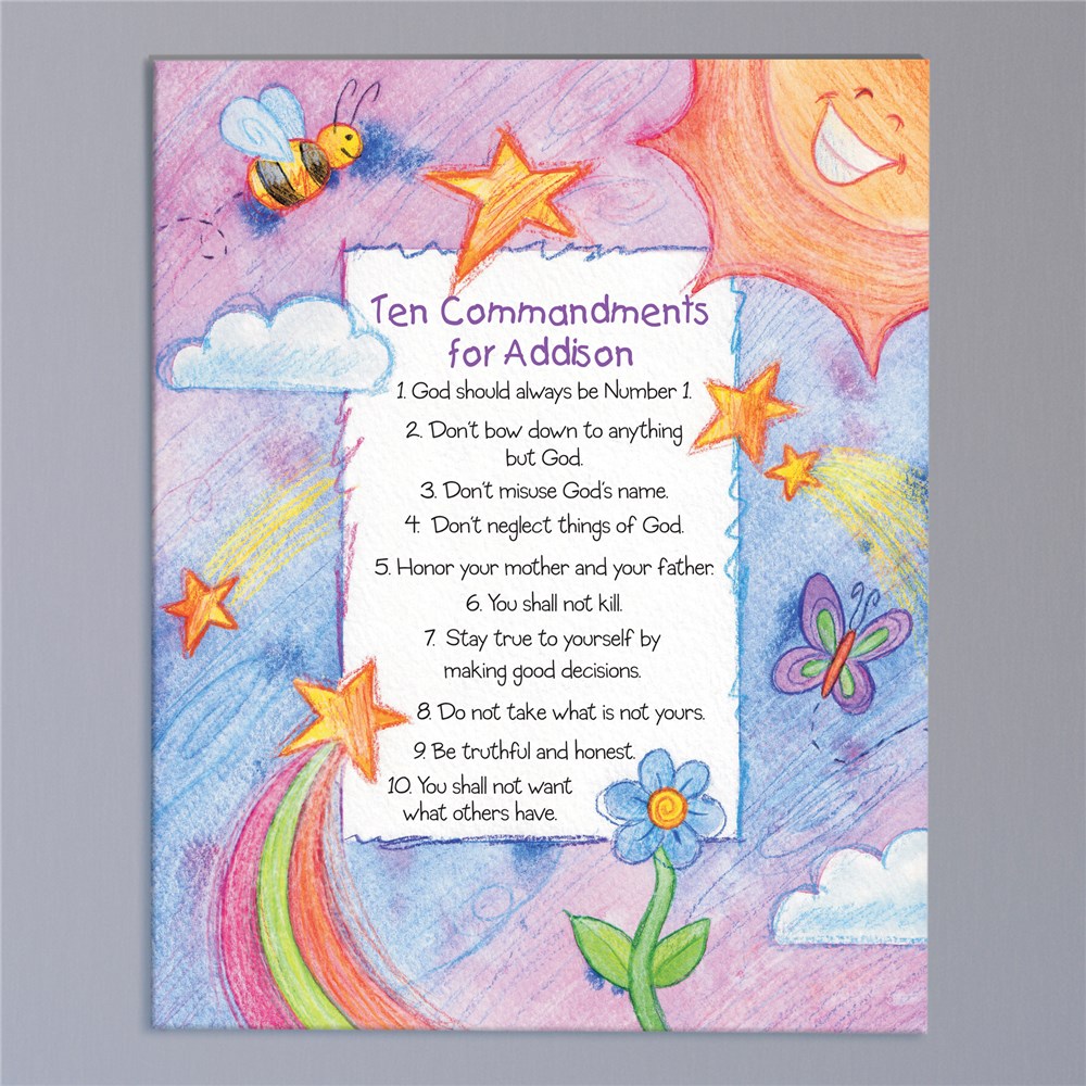 Custom Kids Ten Commandments Canvas Giftsforyounow