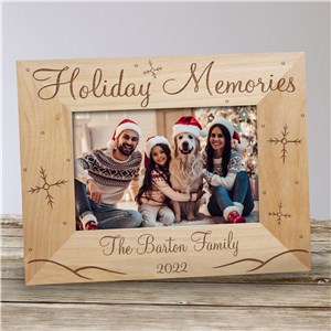 Holiday Memories Personalized Wood Picture Frame | Personalized Christmas Picture Frames