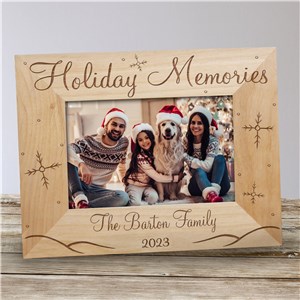Holiday Memories Personalized Wood Picture Frame | Personalized Christmas Picture Frames