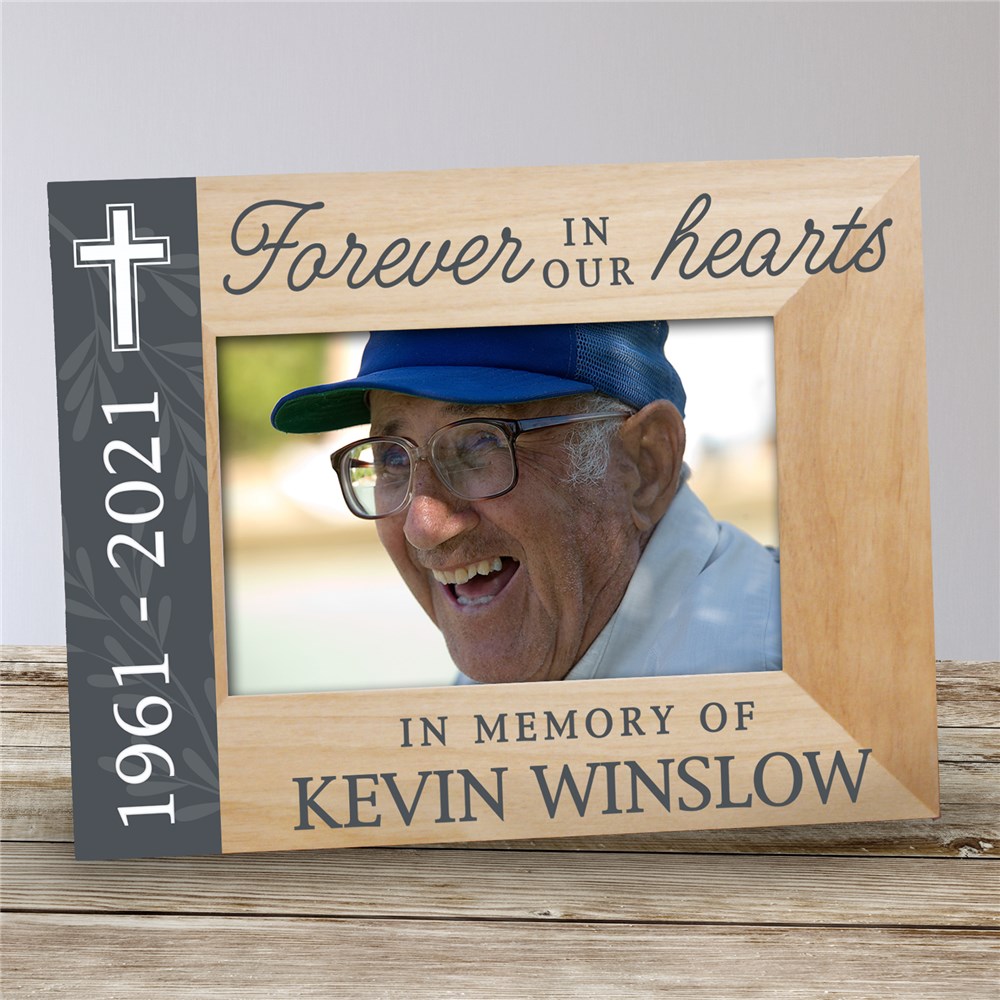 Years and Cross Forever In Our Hearts Memorial Frame GiftsForYouNow