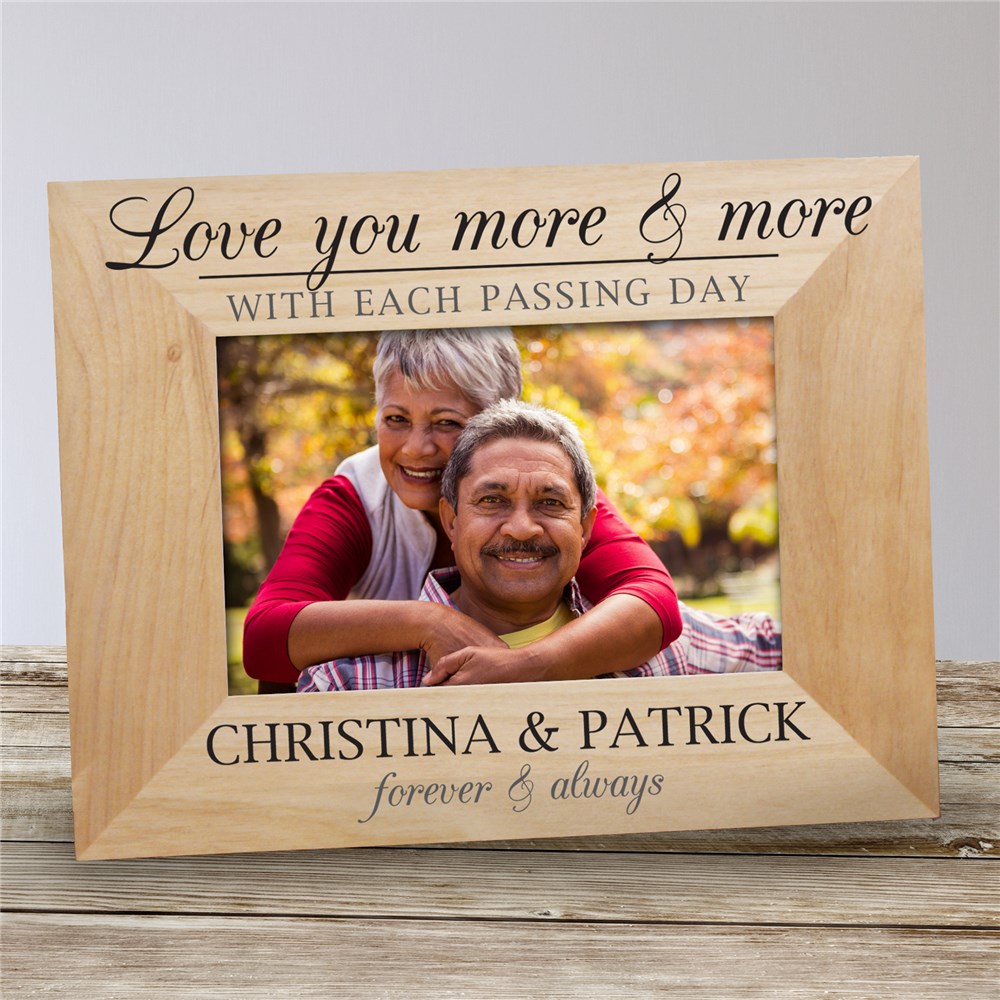 Personalized Love You More & More Wood Picture Frame