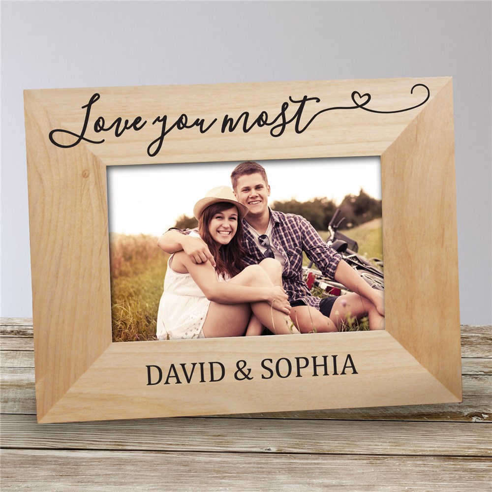 Personalized Love You Most Wood Couple's Picture Frame