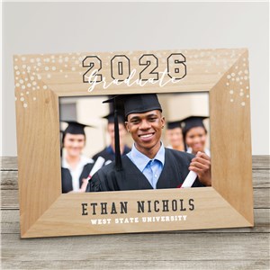 Personalized Confetti Graduate Wood Frame