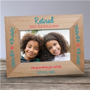 Personalized Retired Under New Management Frame for Grandparents