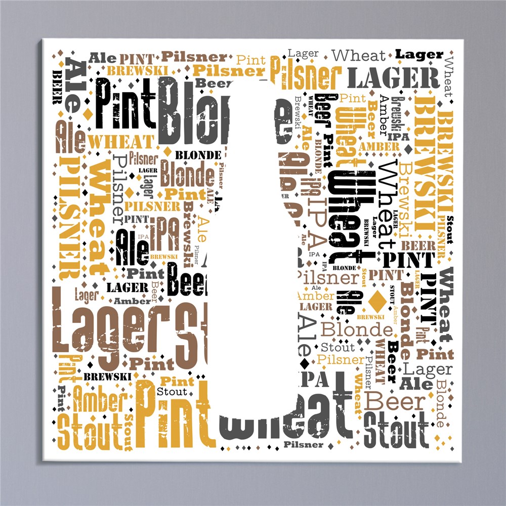 Beer WordArt Canvas Print GiftsForYouNow