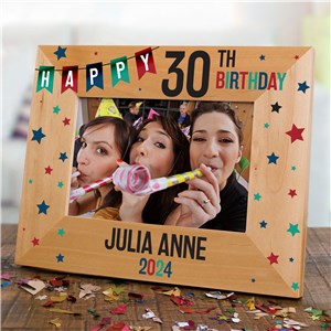 Personalized Happy Birthday Banner Wood Picture Frame