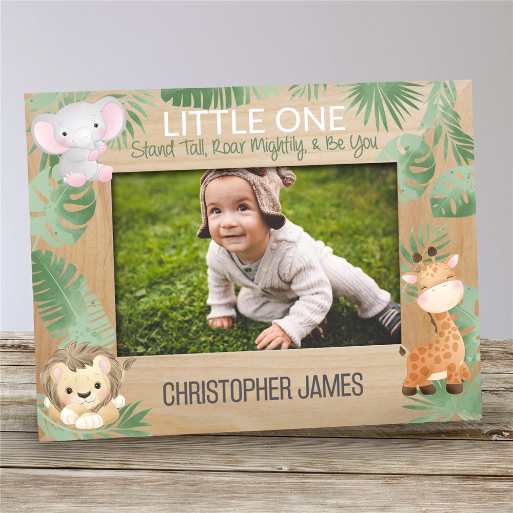 Personalized Safari-themed Wood Baby Picture Frame