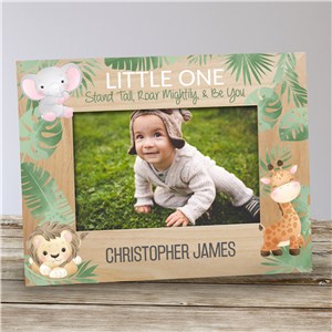 Personalized Safari-themed Wood Baby Picture Frame
