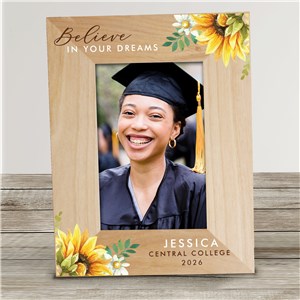 Personalized Believe in Your Dreams Wood Graduation Picture Frame