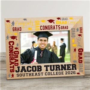 Personalized Graduation Word-Art Wood Picture Frame