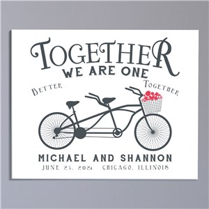 Personalized Together We Are One Wall Canvas | Romantic Home