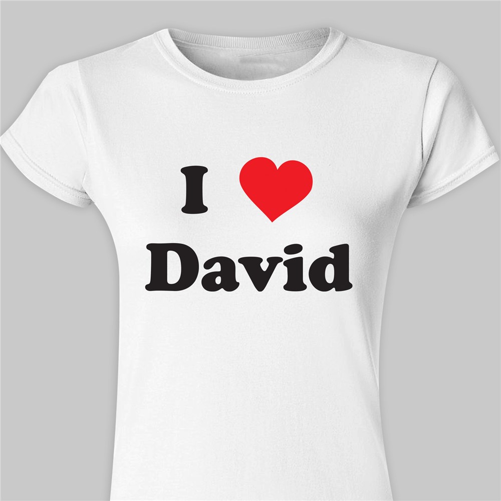 I &ldquo;Heart&rdquo; Personalized Womens Fitted T-Shirt | GiftsForYouNow