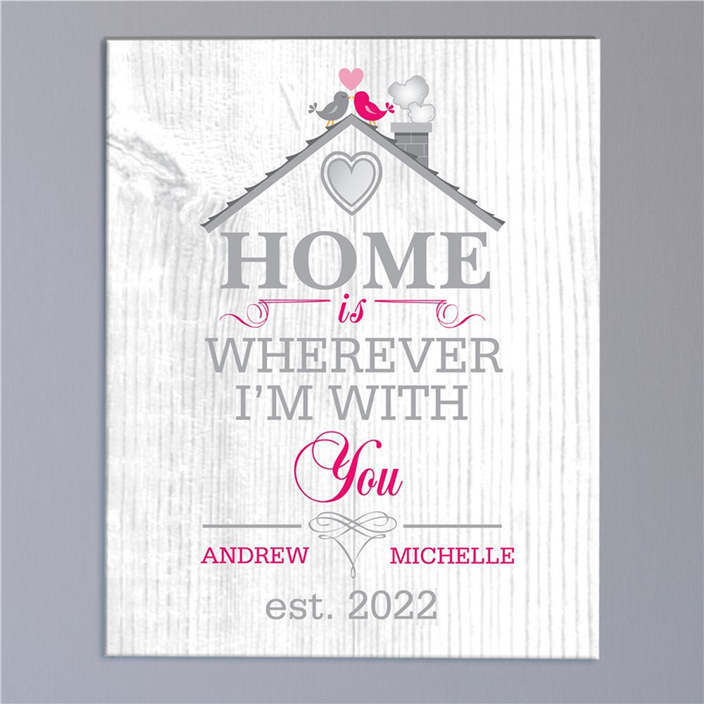 Personalized Home is Wherever I'm With You Canvas | Personalized Housewarming Gifts