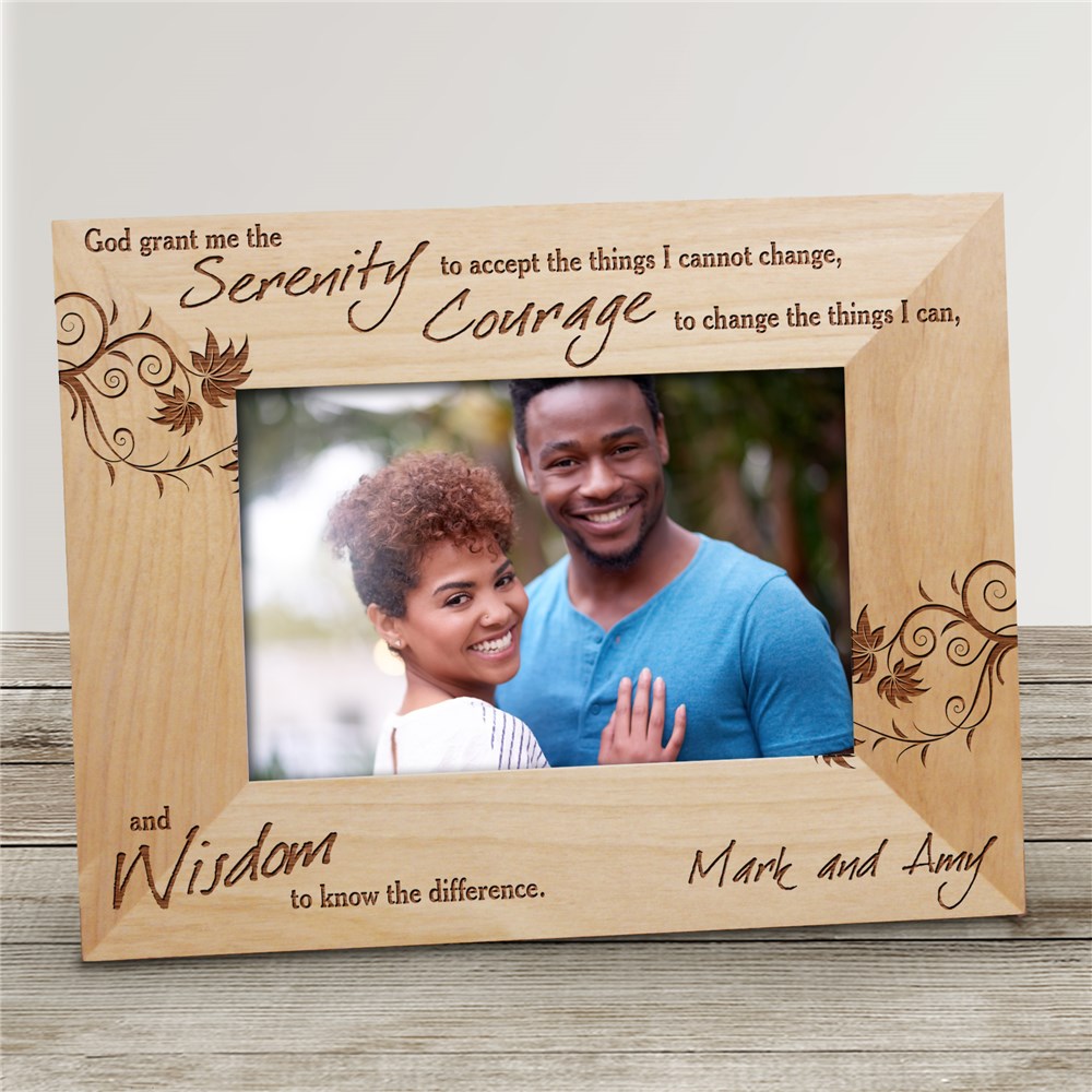 Serenity Prayer Engraved Frame Picture | Personalized Wood Picture Frames