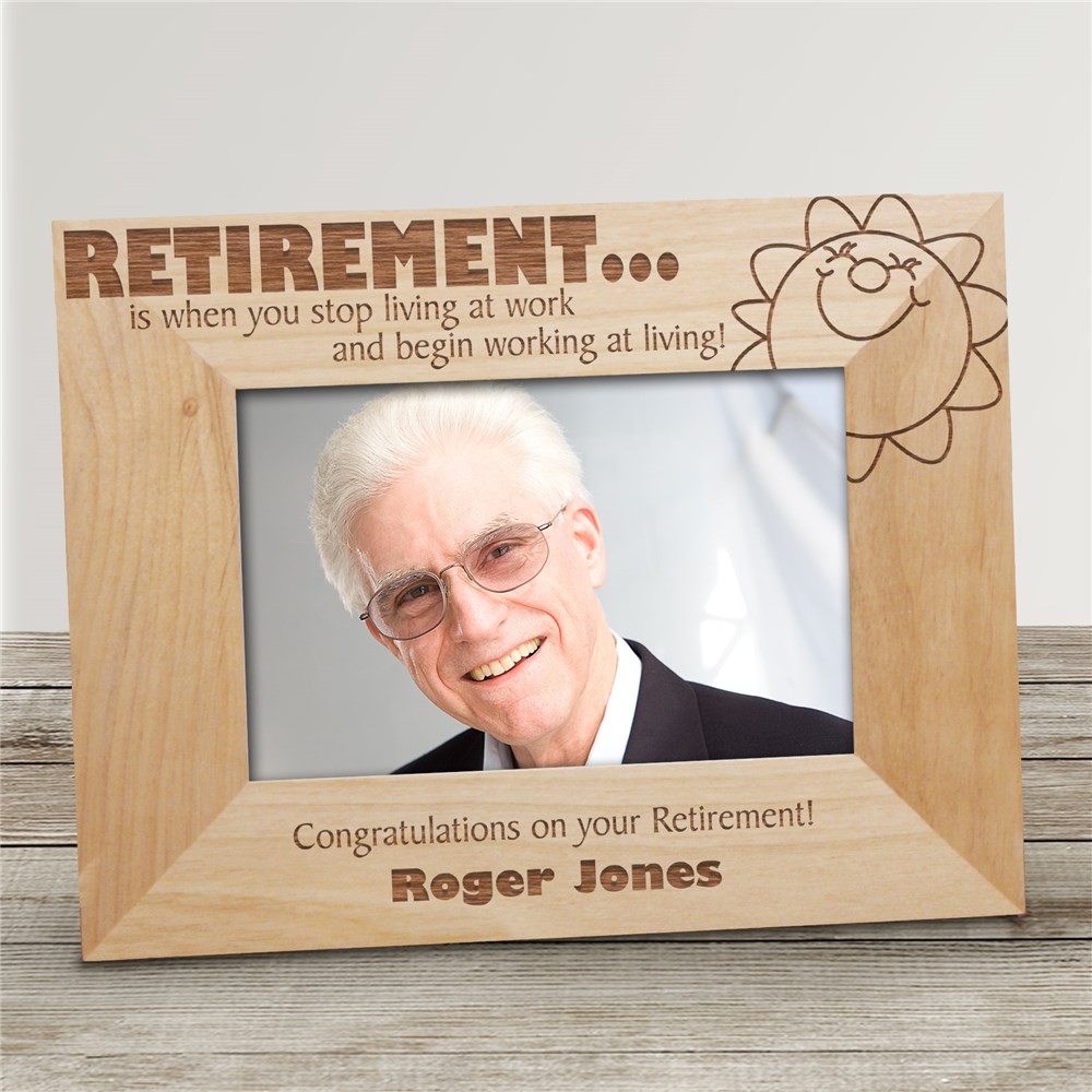 Personalized Retirement Wooden Picture Frame GiftsForYouNow