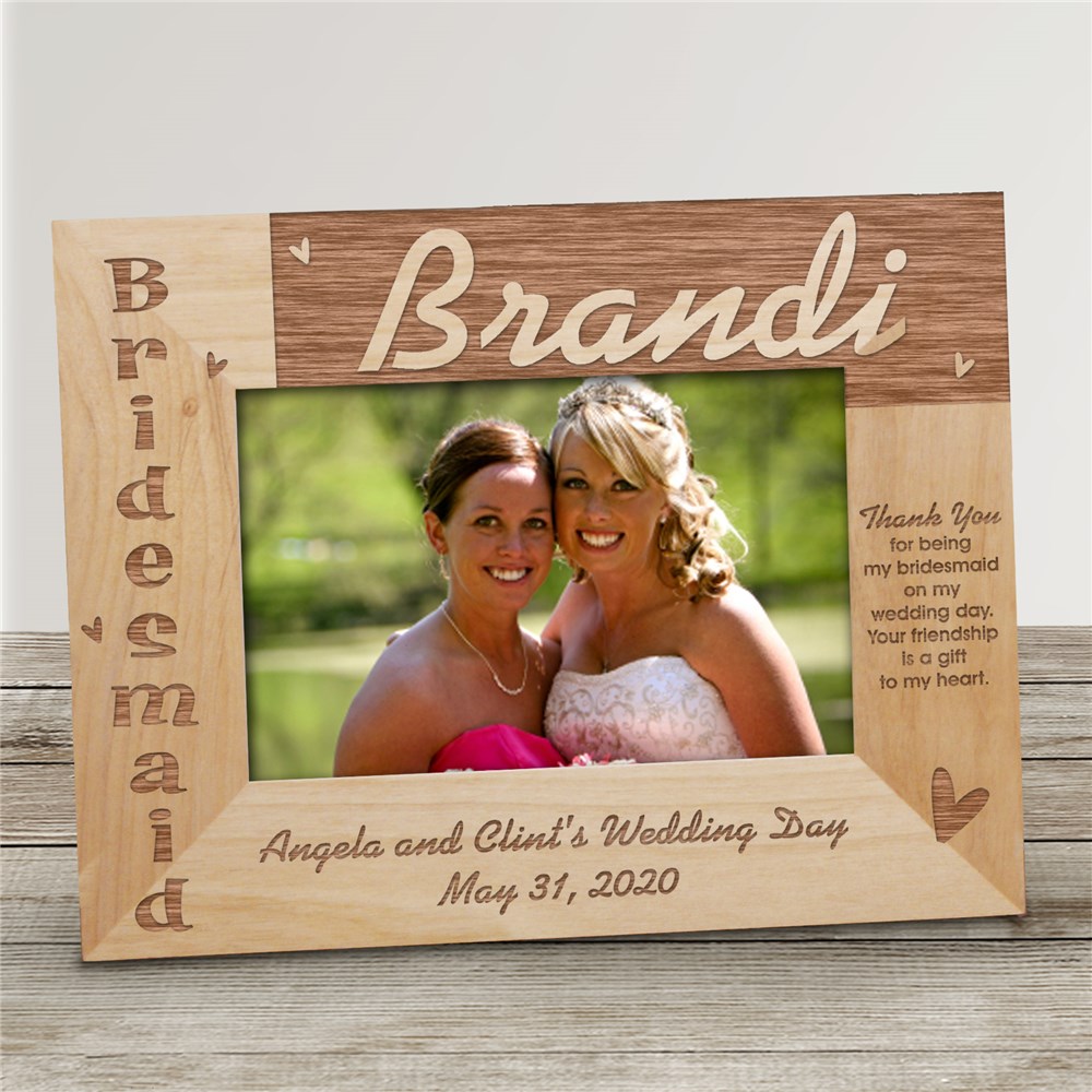 Personalized Wood Bridesmaid Picture Frame GiftsForYouNow