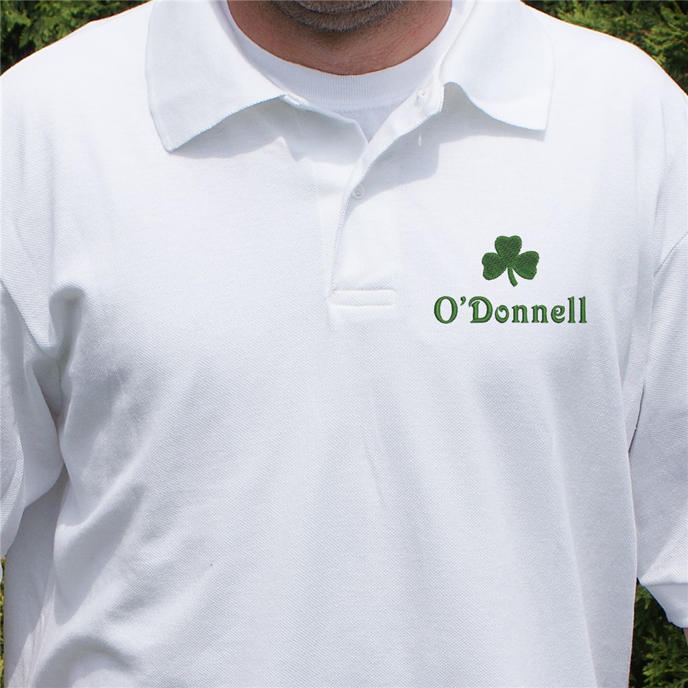 Embroidered Shamrock Polo Shirt GiftsForYouNow