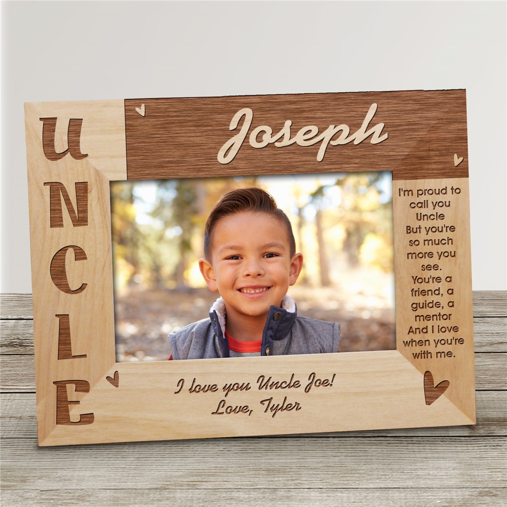 Personalized Uncle Picture Frame | Personalized Wood Picture Frames
