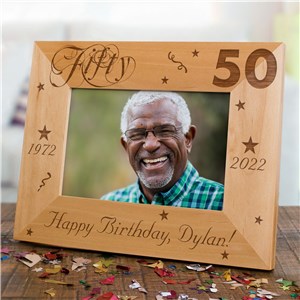 Personalized 50th Birthday Picture Frame | Personalized Wood Picture Frames