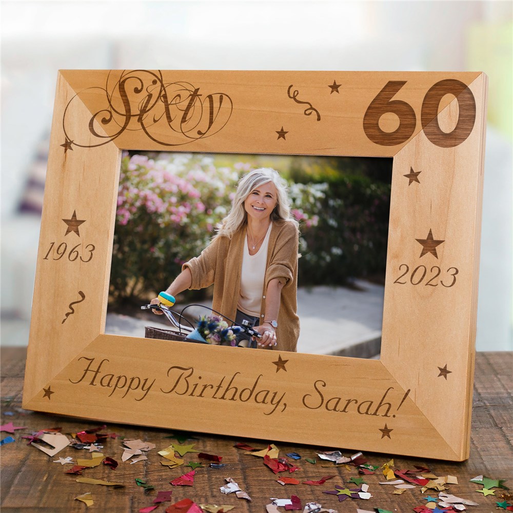 60th Birthday Picture Frame | Personalized Wood Picture Frames