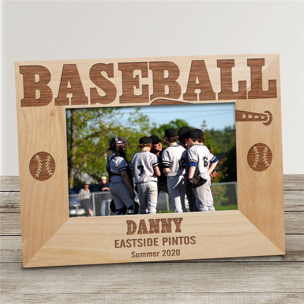 Baseball Wood Picture Frame | Personalized Wood Picture Frames
