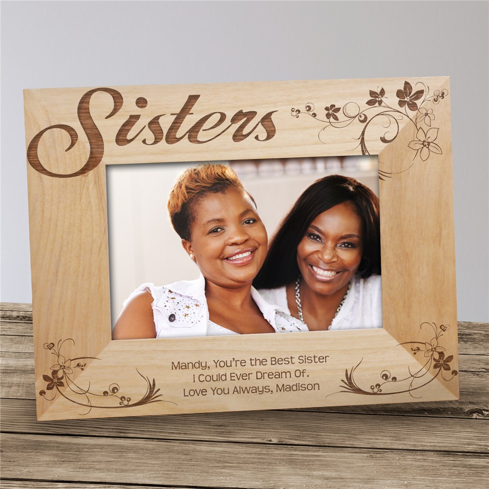 Engraved Picture Frame for Sisters | Personalized Sister Gifts