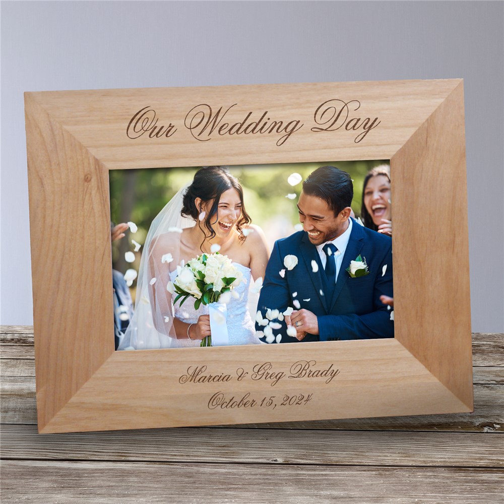 Personalized Wedding Day Wood Picture Frame | Personalized Wood Picture Frames