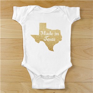 Made In State Glitter Personalized Baby Bodysuit | Unique Baby Gifts