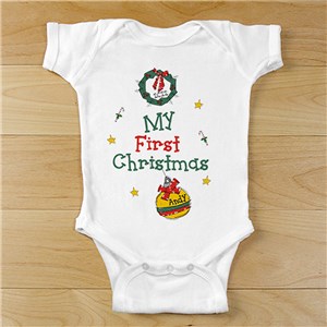 Personalized My First Christmas Baby Bodysuit | Baby's First Christmas Gifts