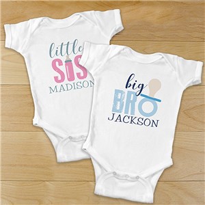 Personalized Brother or Sister Infant Apparel | Personalized Baby Onesies