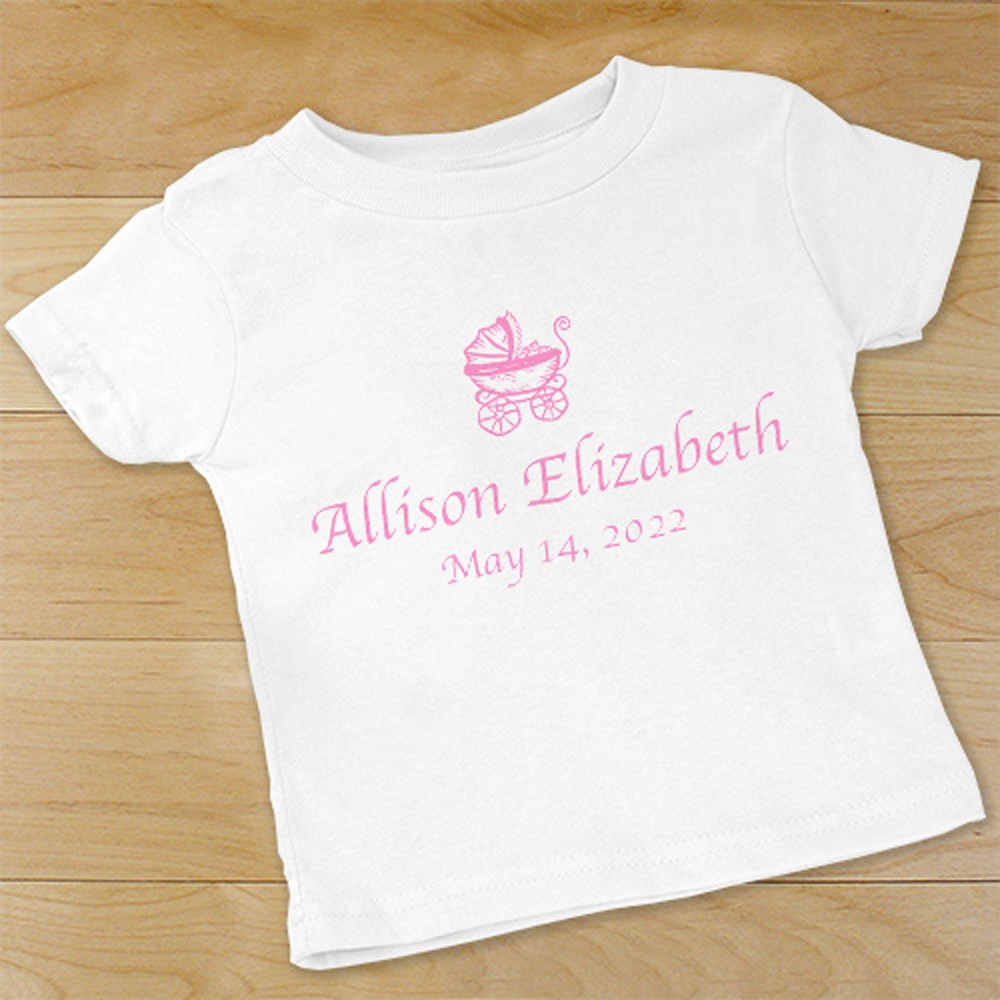 New Baby Girl Personalized Baby Carriage Infant Bodysuit | Baby Carriage Onesie