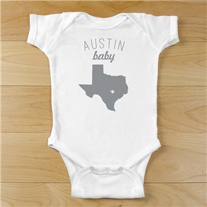 Personalized City Infant Bodysuit with State Shape
