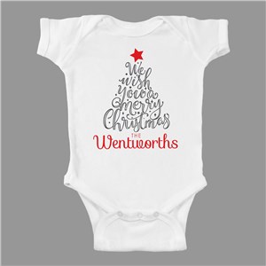 Personalized We Wish You a Merry Christmas Baby Apparel