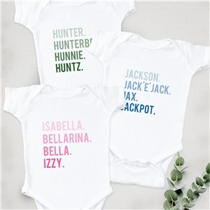 Personalized Baby Nickname with Scaling Gradient Color Bodysuit 9322357X