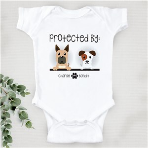 Personalized Protected By Dog with Icon Bodysuit 9322359X
