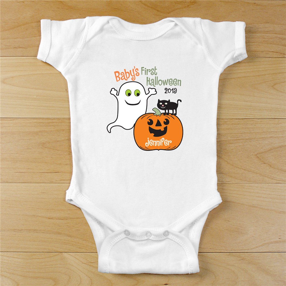Personalised My First Halloween Baby Grow Vest Bodysuit Pumpkin Romper Sleepsuit