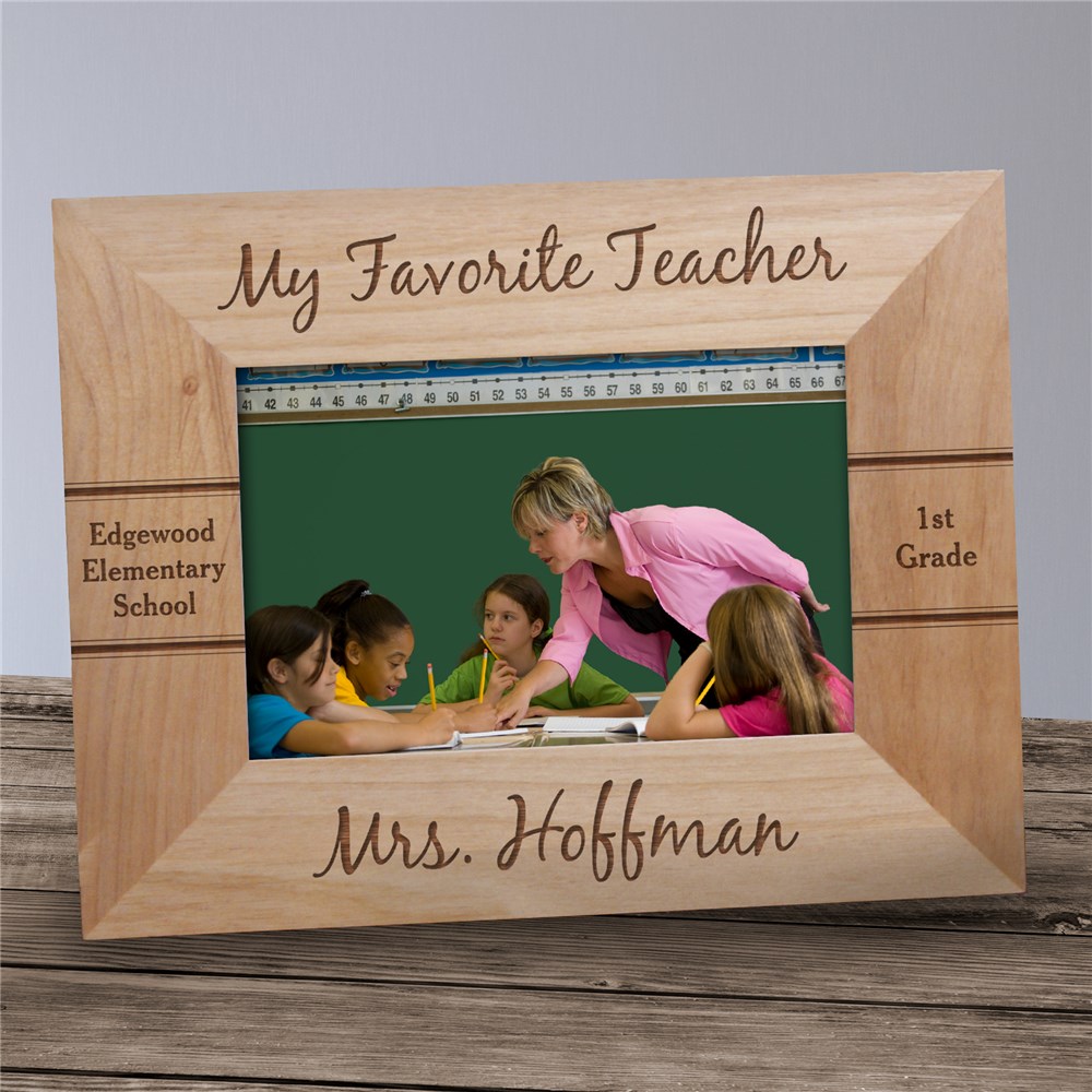 Engraved Teacher Wood Photo Frame GiftsForYouNow