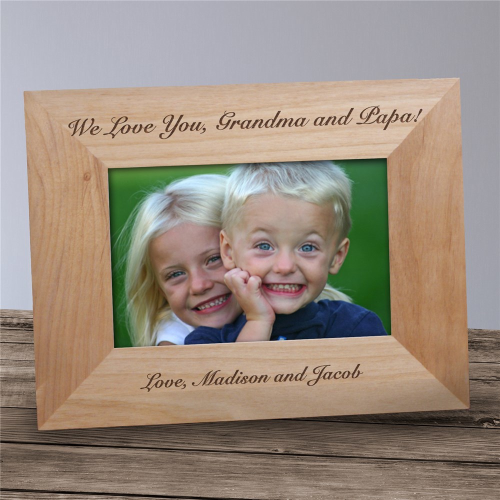 Engraved Custom Message Wood Picture Frame | Personalized Wood Picture Frames