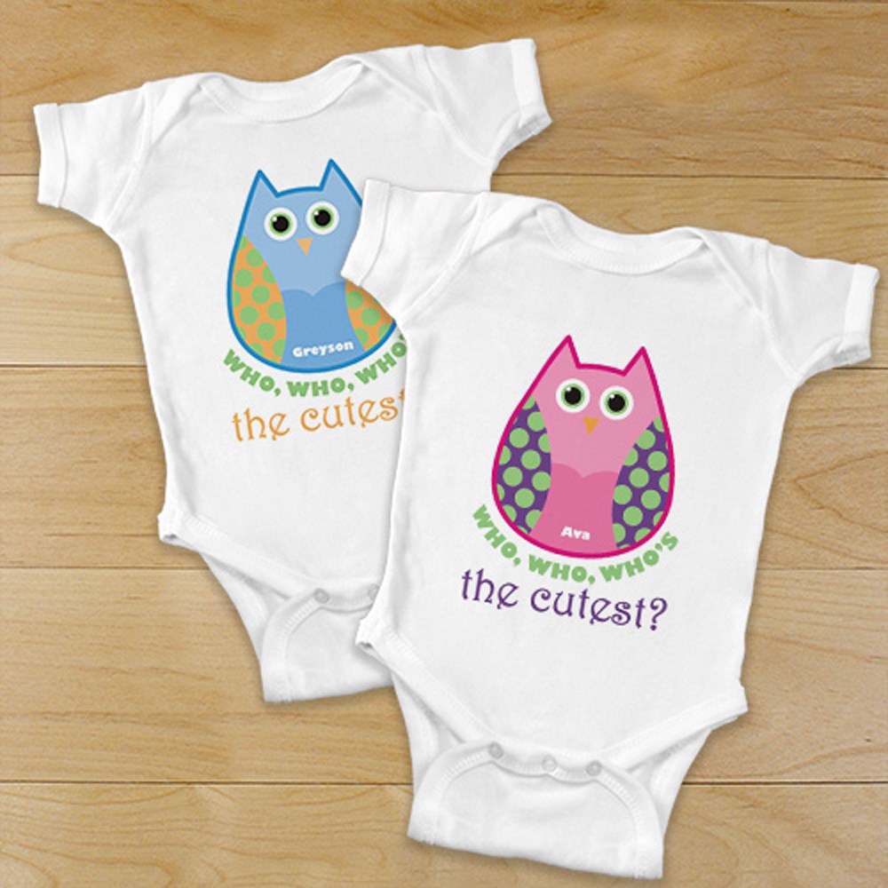 Owl Personalized Baby Bodysuit | Personalized Baby Gifts with Owl Theme