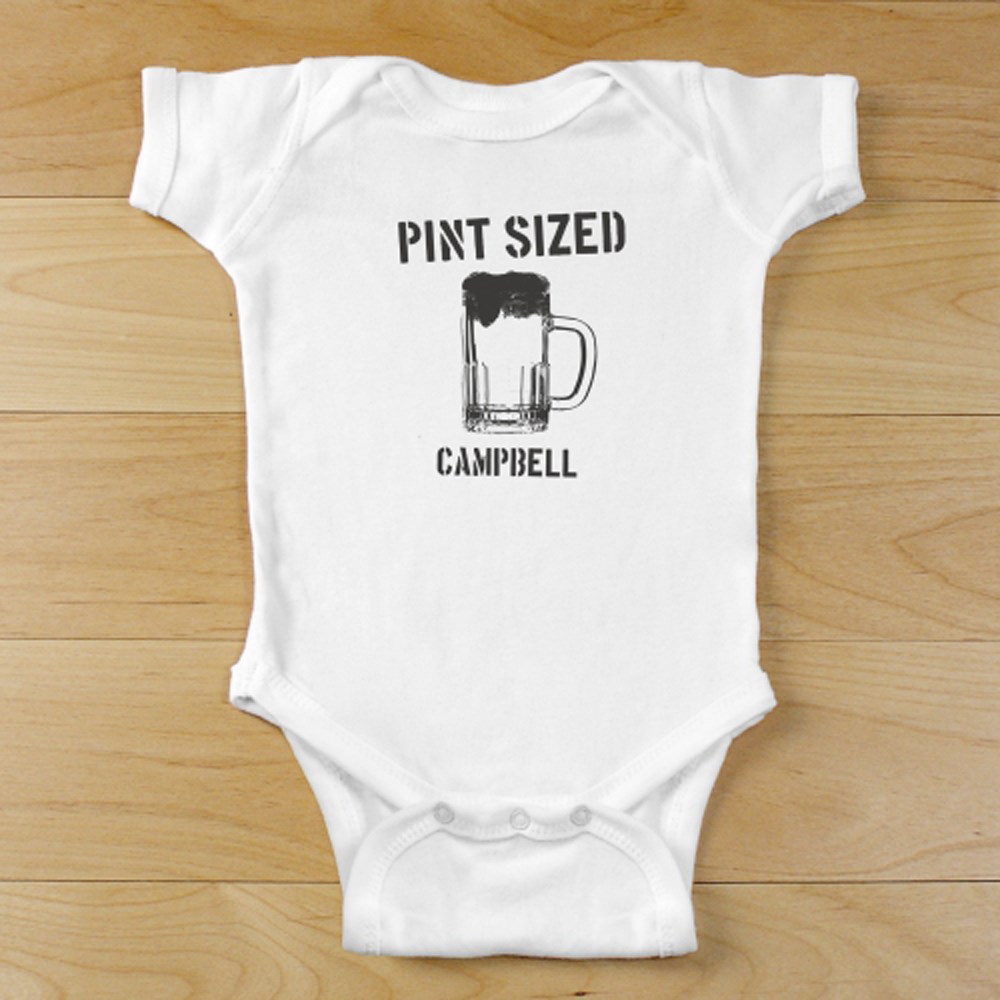 Personalized Pint Sized Infant Outfit | Personalized Baby Gift