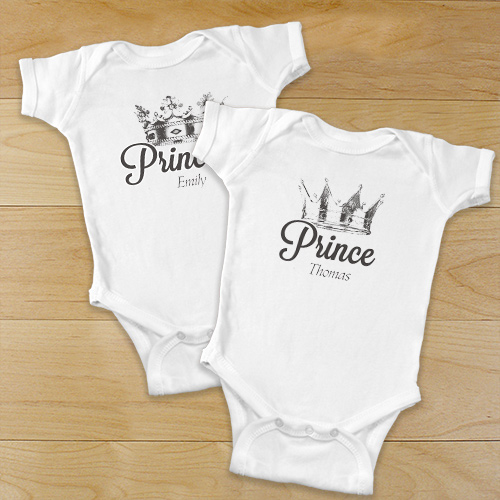 Personalized Royal Crown Infant Bodysuit GiftsForYouNow