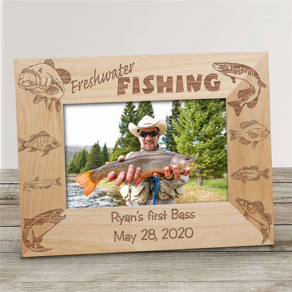 Freshwater Fishing Frame with Custom Message GiftsForYouNow