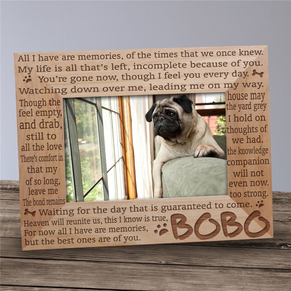 Engraved Memories Pet Memorial Wood Picture Frame | Personalized Wood Picture Frames