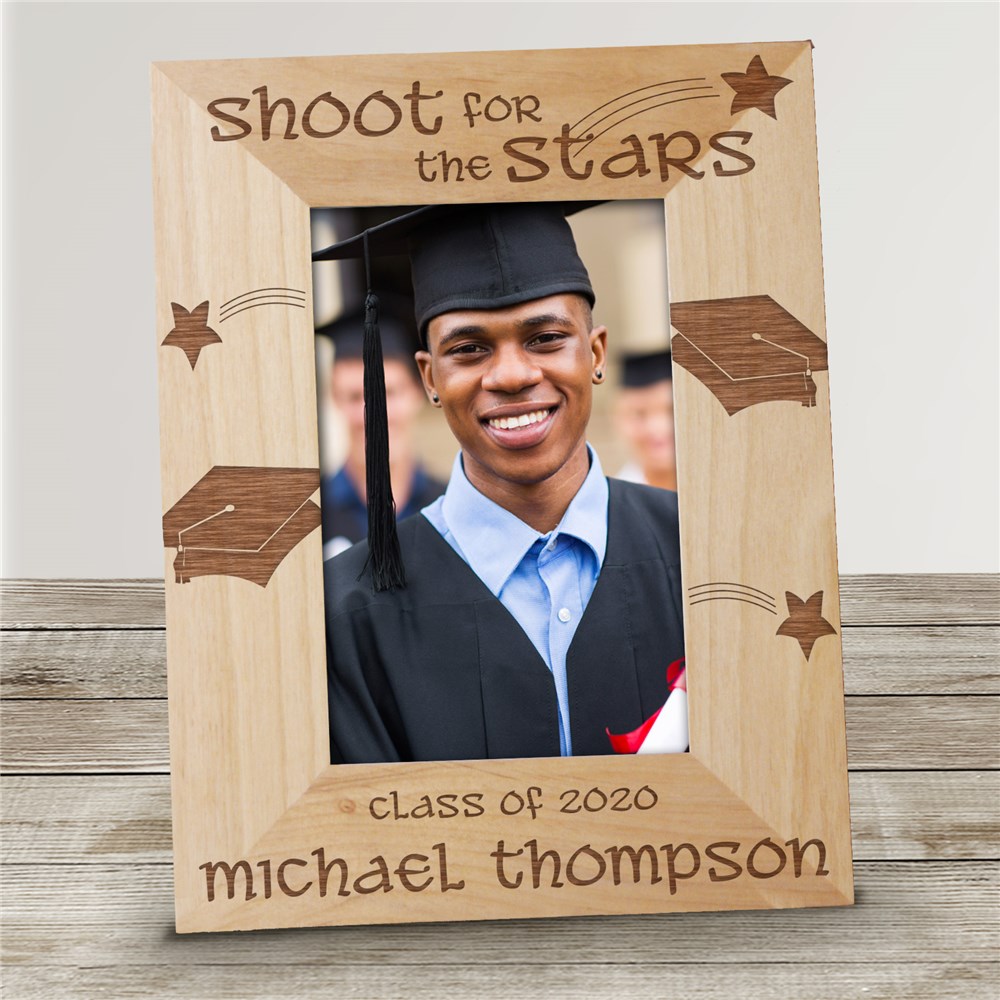 Shoot For The Stars Engraved Grad Frame GiftsForYouNow