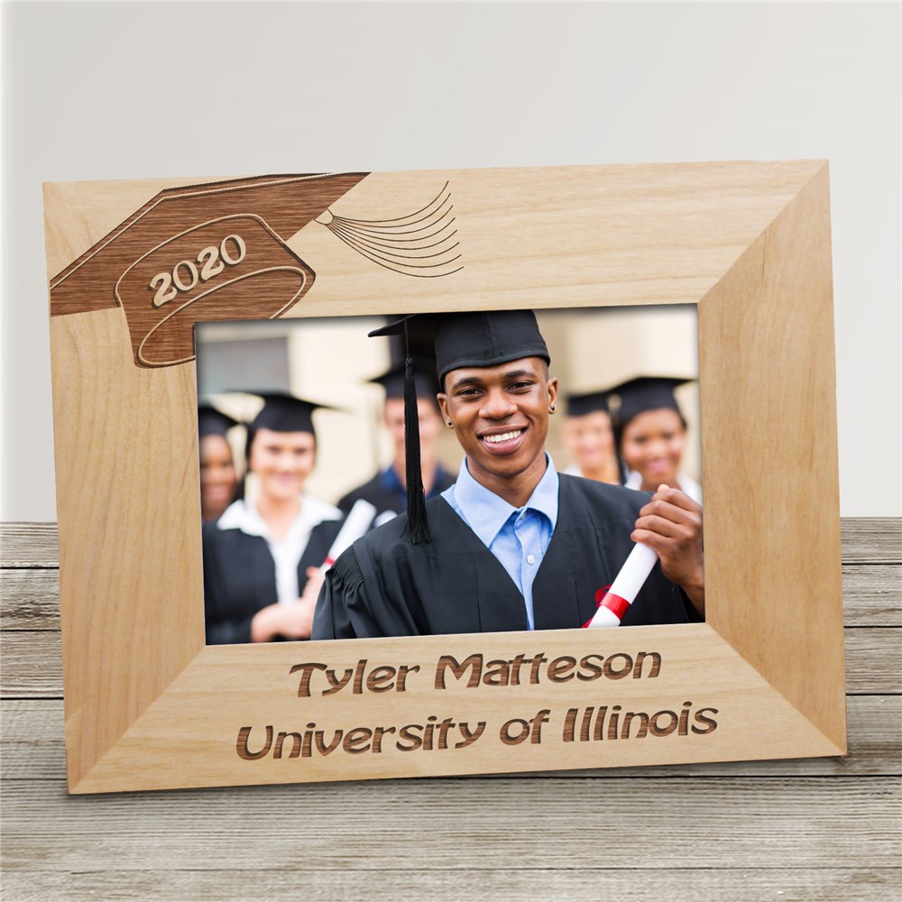 Graduation Engraved Wood Photo Frame GiftsForYouNow