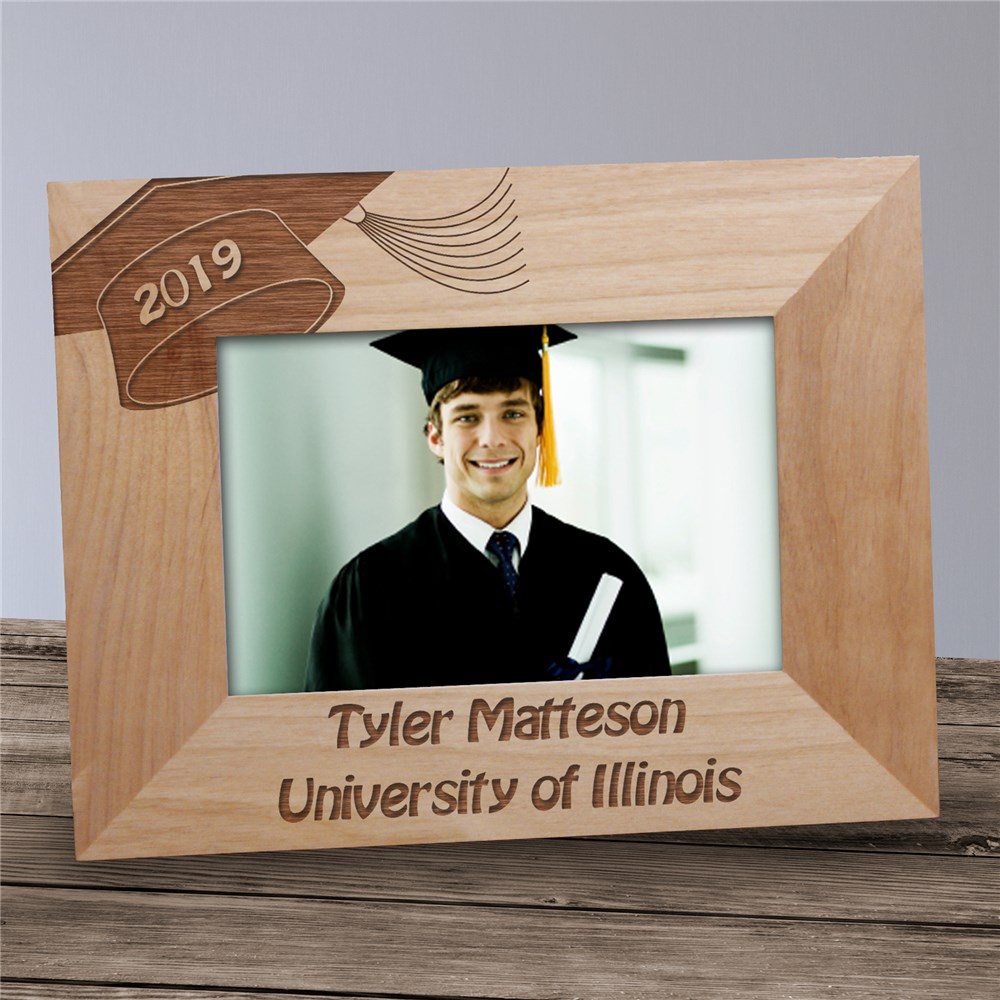 Graduation Engraved Wood Photo Frame GiftsForYouNow