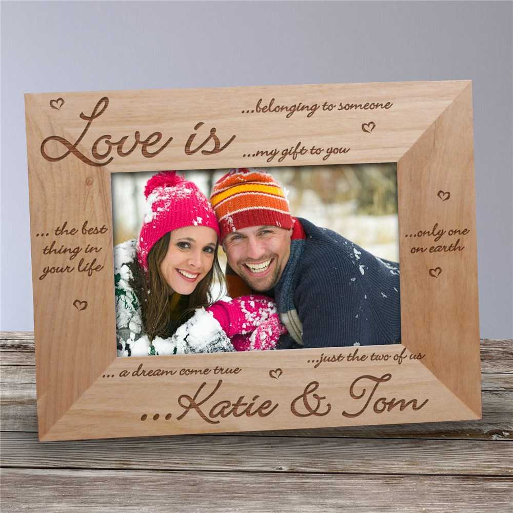 Love is... Wood Picture Frame | Personalized Wood Picture Frames